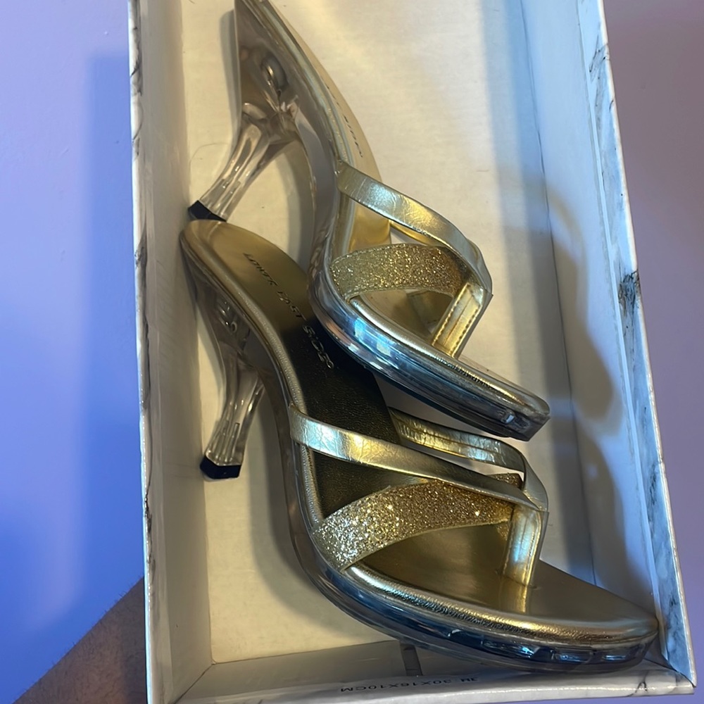 Gold lower east side heels that light up